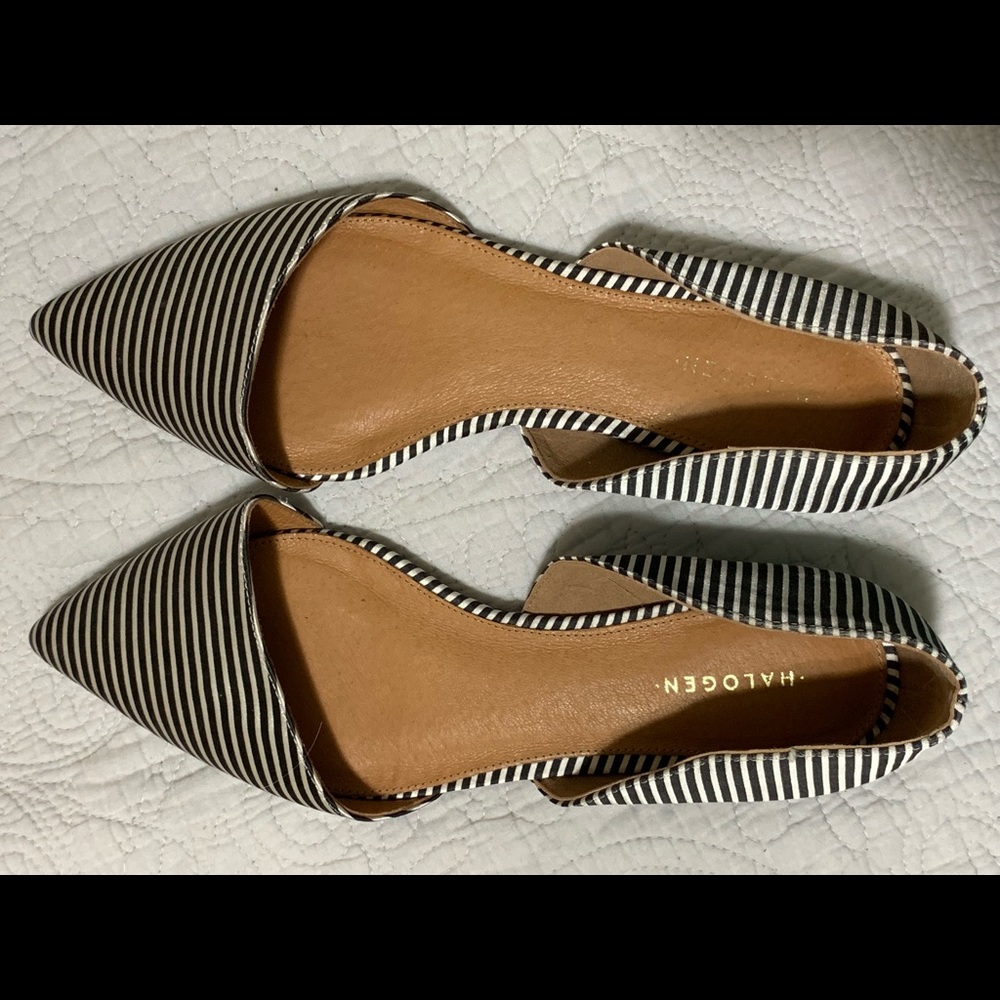 Halogen Dorsay black and white flats, NWOT